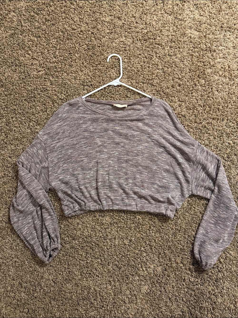 Altar'd State Heathered Mauve Cropped Dolman Top